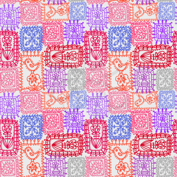 Vector graphic, artistic, stylized image of tracery seamless pattern, crochet
