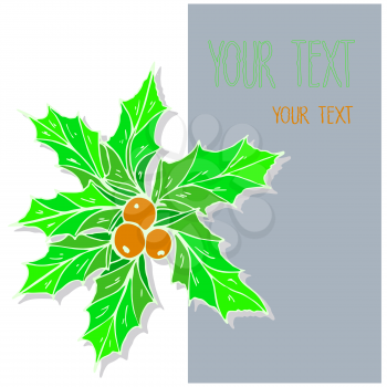 Vector graphic, artistic, stylized image of Christmas Mistletoe - Illustration