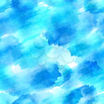 Hand-drawn blue stains. Watercolour background.