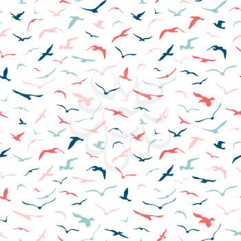 Light birds background. Vector illustration. 