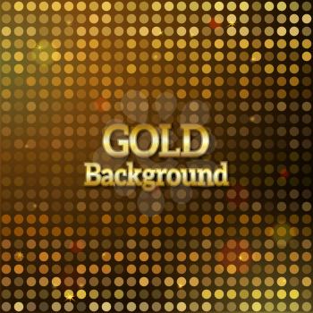 Vector gold lights on dark background. There is place for your text. 
