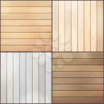 Various square backgrounds with horizontal and vertical planks.