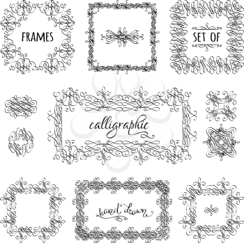 Vintage ornaments, design elements, flourishes, ornamental page decorations and dividers. Can be used for invitations, congratulations and cards.