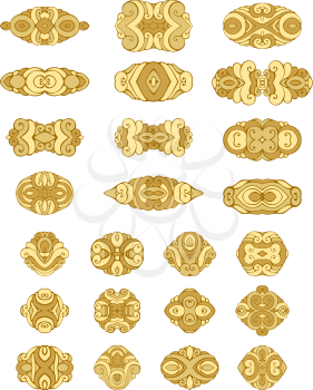 Vintage geometric ornaments and symbols. Isolated on white background. 