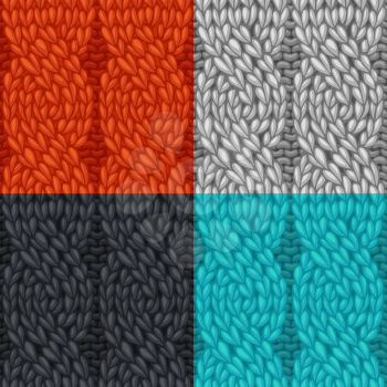 Six-Stitch and four-stitch cables (C6F and C4F). Left-twisting cables. Vector high detailed stitches. Can be used for web page backgrounds and invitations.
