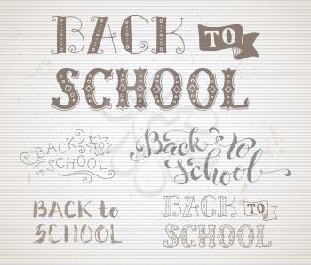 Hand-written text on striped old background. Vector illustration.