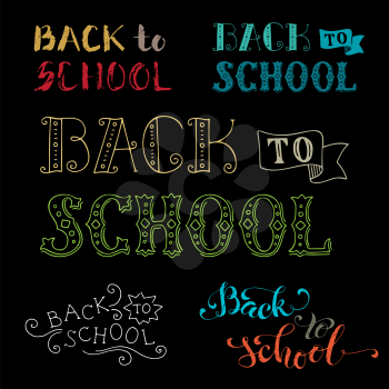 Hand-written colourful text on black background. Vector illustration.