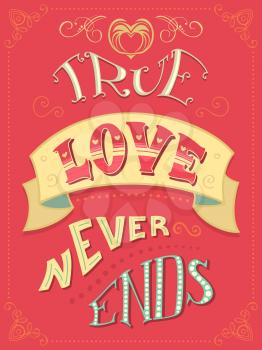 Romantic quote. Vintage coloured hand-lettering. Can be used as a poster for Valentine's day and wedding or print on t-shirts and bags.