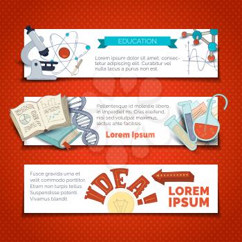 Chemistry and laboratory research elements and symbols. Dna, molecules, books, test-tubes, microscope and others objects.
