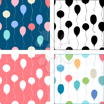 White, black and colored balloons on various backgrounds. Boundless background can be used for web page backgrounds, wallpapers, wrapping papers and invitations.