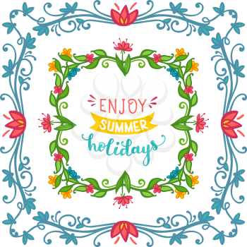 Vector decorative design elements isolated on a white background. Enjoy summer holidays.