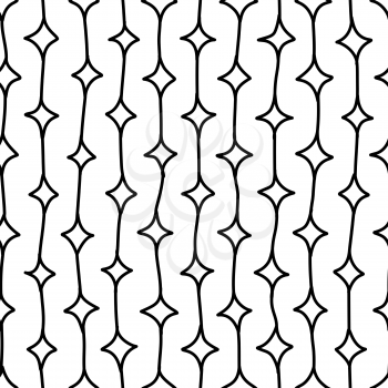 Vertical doodle seamless pattern. Freehand shapes line art. Monocolor vector texture. Creative wrapping paper, wallpaper background, monochrome textile, surface vector design