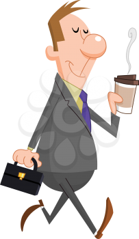 Businessman with paper coffee cup