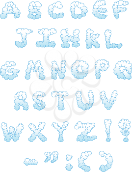 Cloud-shaped letters set