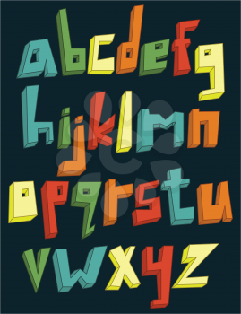 Colorful 3d lower case alphabet set