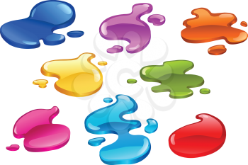 Collection of color paint splashes