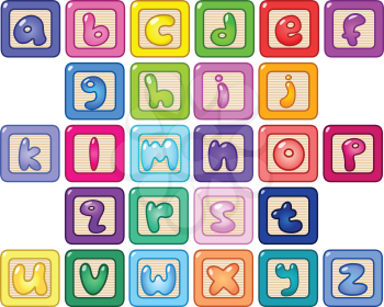 Colorful lower case alphabet blocks