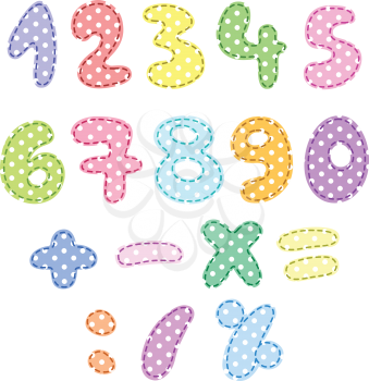 Polka dot numbers with stitches
