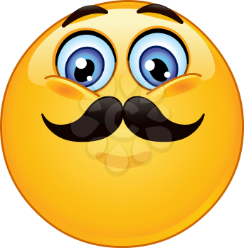 Emoticon with mustache