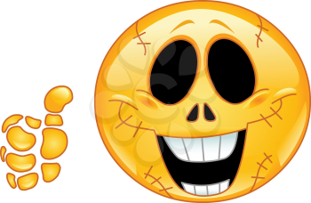 Skull emoticon with thumb up