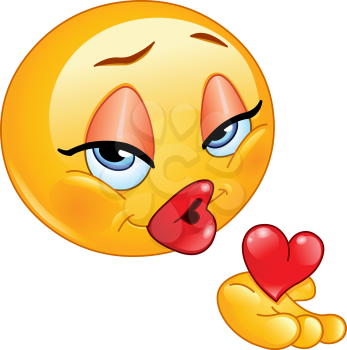 Female emoticon blowing a kiss