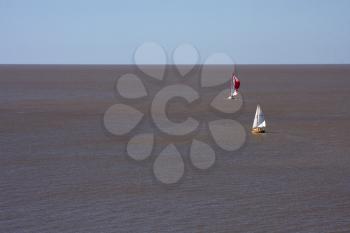 ships  in the  river rio de la plata near colonia del sacramento uruguay