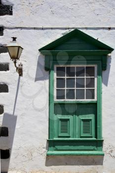 street lamp lanzarote abstract  window   green in the white spain
