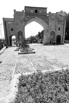 in iran shiraz the old gate arch historic entrance for the old city and nature flower
