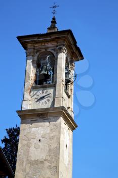  castronno    old abstract in  italy   the   wall  and church tower bell sunny day 