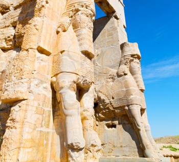 in iran near persepolis the old ruins historical  destination monuments and ruin
