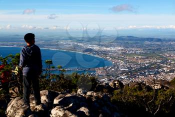 blur in south africa cape town panoramic   from table mountain   tree nature and cloud