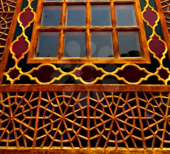 blur in iran shiraz the old persian   architecture window and glass in background