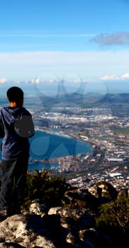 blur in south africa cape town panoramic   from table mountain   tree nature and cloud