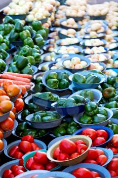 blur  in south africa food market   vegetables background  in the natural  light