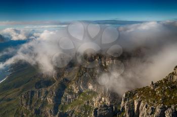 blur in south africa cape town panoramic   from table mountain   tree nature and cloud