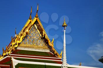 bangkok in the temple  thailand abstract cross colors roof wat  palaces   asia sky   and  colors religion