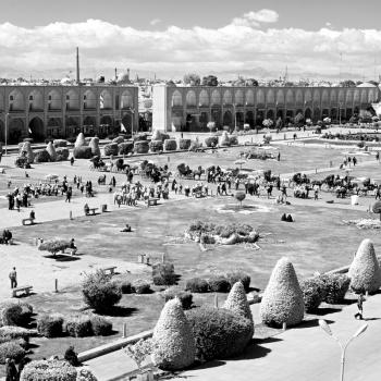 blur in iran   the old square of isfahan prople garden tree heritage tourism and mosque
