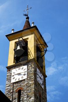 arsago seprio old abstract in  italy   the   wall  and church tower bell sunny day 