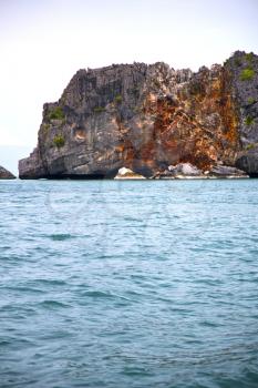  blue lagoon   stone in thailand kho phangan   bay abstract of a  water    south china sea