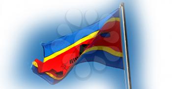 blur in swaziland waving flag  and sky    like abstracr concept