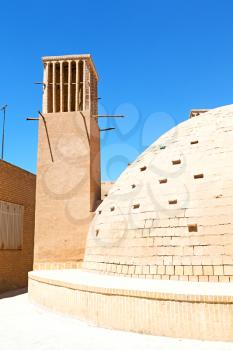 in iran   yazd  the old  wind tower construction  used to frozen water and ice