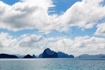 in philippines island the pacific ocean clouds and lights view from a boat