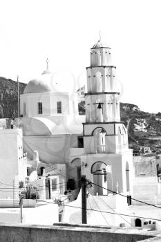 in     santorini     greece old construction and      the sky