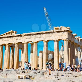 in  greece     the old architecture     and  historical place parthenon          athens
