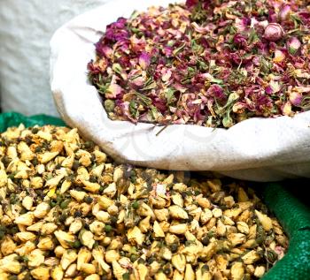 blur  in iran bazaar  old market spice ingredient for food exotic herb