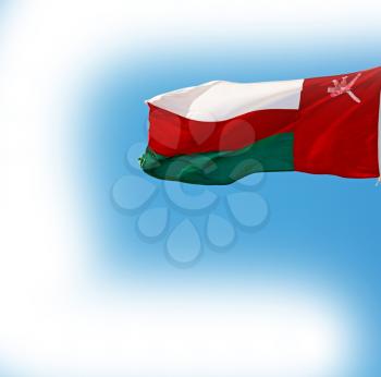 and the cloudy sky in oman waving flag 