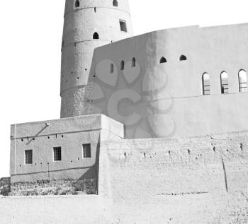fort battlesment sky and  star brick in oman muscat the old defensive  