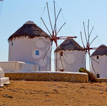  old mill in santorini      greece europe  and the    sky