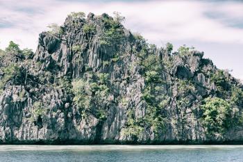 in  philippines  view from a cliff of the beautiful paradise bay and tropical lagoon