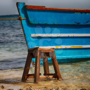   philippines old dirty prow of a boat in the port like abstract 